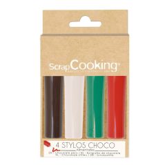 Lot 4 Stylos de pâtisserie goût chocolat