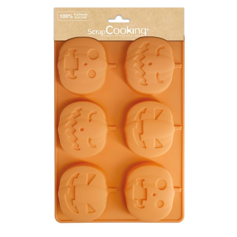 Moule silicone 3D citrouilles Halloween - 6 empreintes