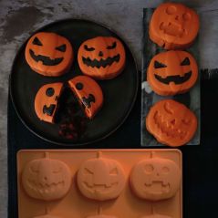 Moule Citrouille Halloween silicone - 6 empreintes