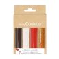 Lot de 4 stylos déco Noël blanc, rouge, choco et doré