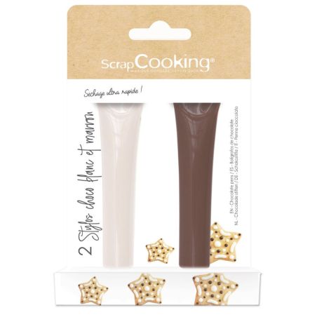 2 stylos goût choco blanc et chocolat - ScrapCooking