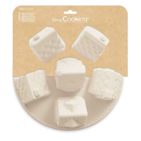 Moule en silicone platinium chalets de Noël en 3D