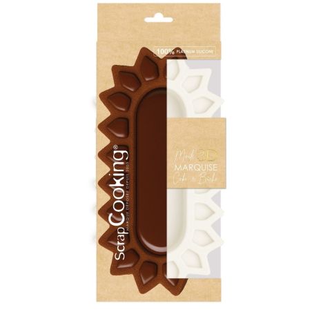 Moule bûche 3D facetté avec réservoir de nappage