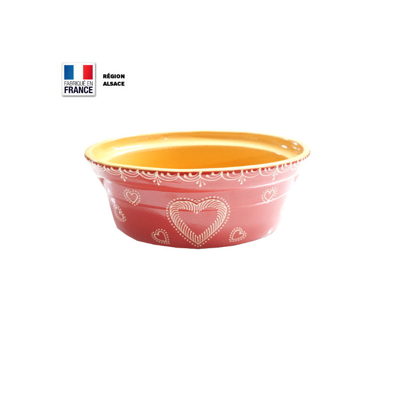 Terrine à Baeckeoffe Rouge décor Coeur Moule à Baeckeoffe rouge