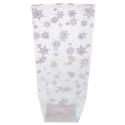 Lot de 5 sachets pour biscuits - décor Flocons de Noël - 12 x 27,5 cm