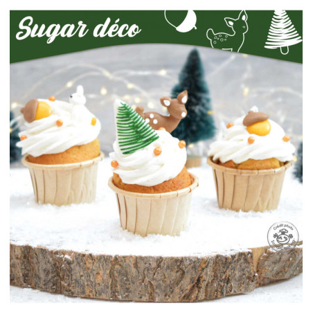 Décoration en sucre Noël Forêt Enchantée