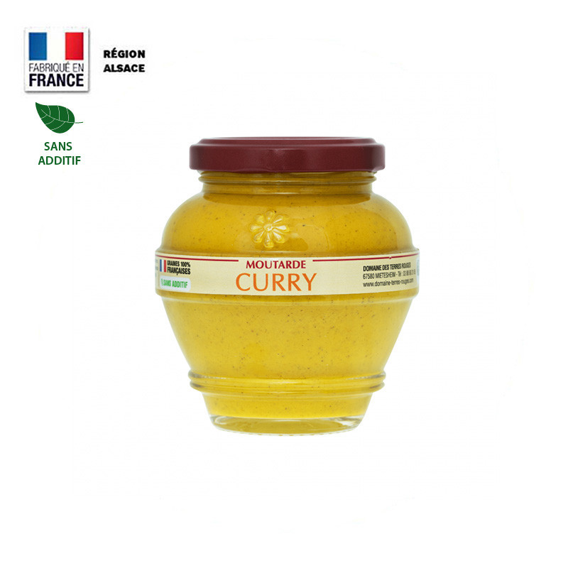 Moutarde Curry 100% Française - Domaine des Terres Rouges
