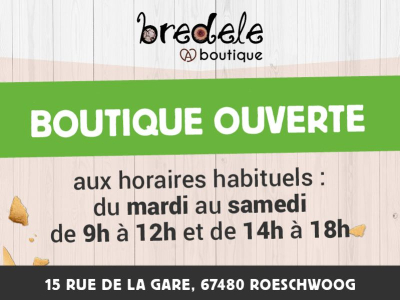 Horaires Bredele Boutique 2024